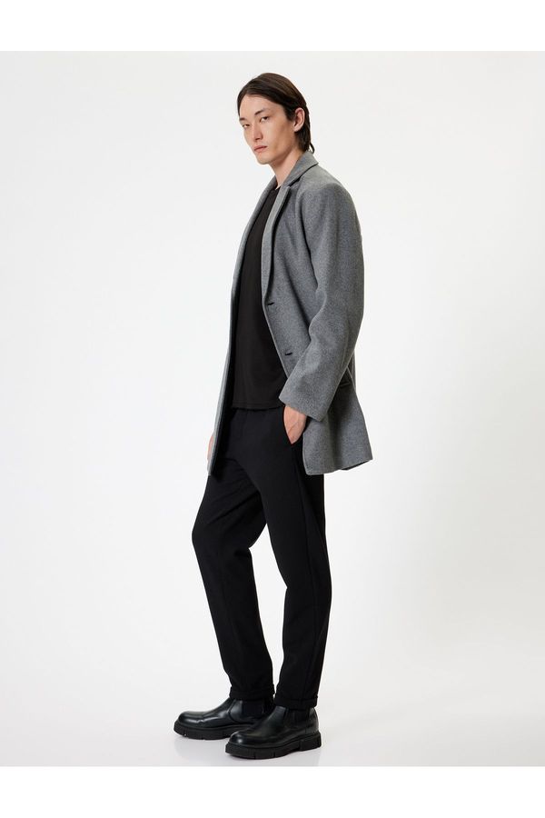 Koton Koton Slim Fit Stretch Coat with Pocket Detail