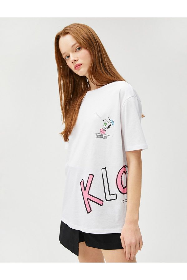 Koton Koton Snoopy T-Shirt Short Sleeve Crew Neck Cotton