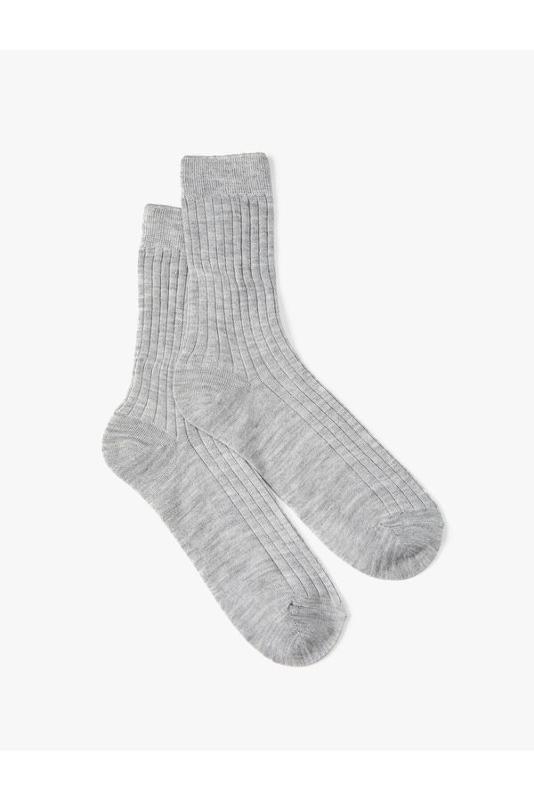 Koton Koton Socket Socks Thick Textured Wool Blend