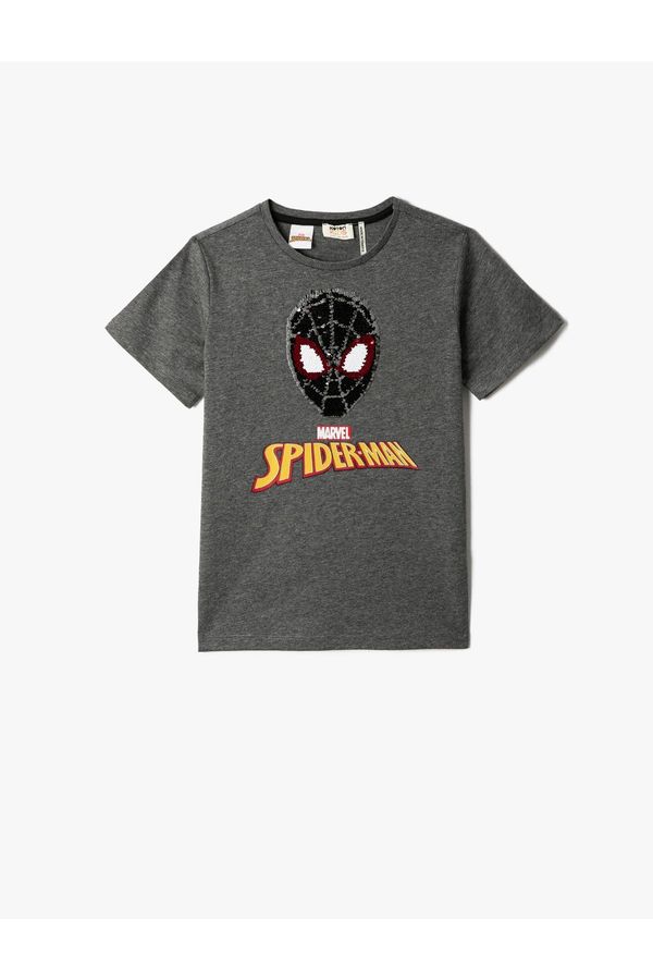 Koton Koton Spider-Man Printed Short Sleeve T-Shirt Licensed Crew Neck