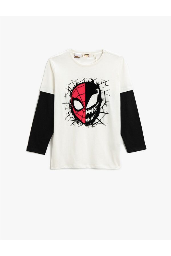 Koton Koton Spiderman Printed T-Shirt Licensed Long Sleeve Cotton