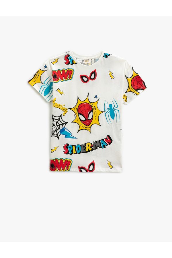 Koton Koton Spiderman T-Shirt Licensed Short Sleeve Cotton