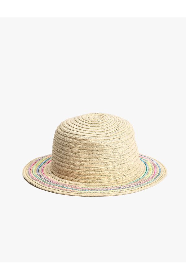 Koton Koton Straw Hat Multicolored Embroidery Detailed