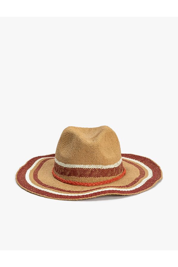Koton Koton Straw Hat Sombrero with Knit Detail