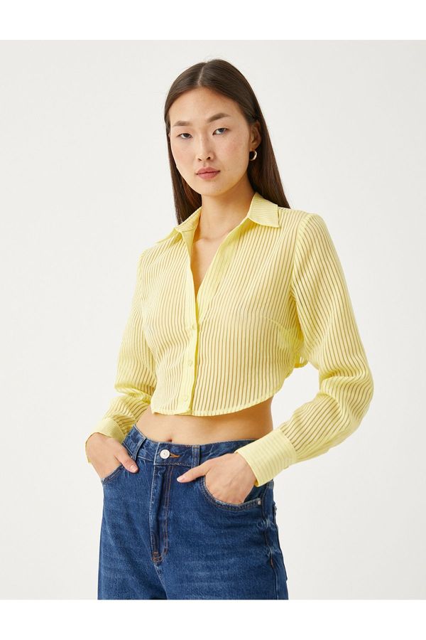 Koton Koton Striped Crop Shirt