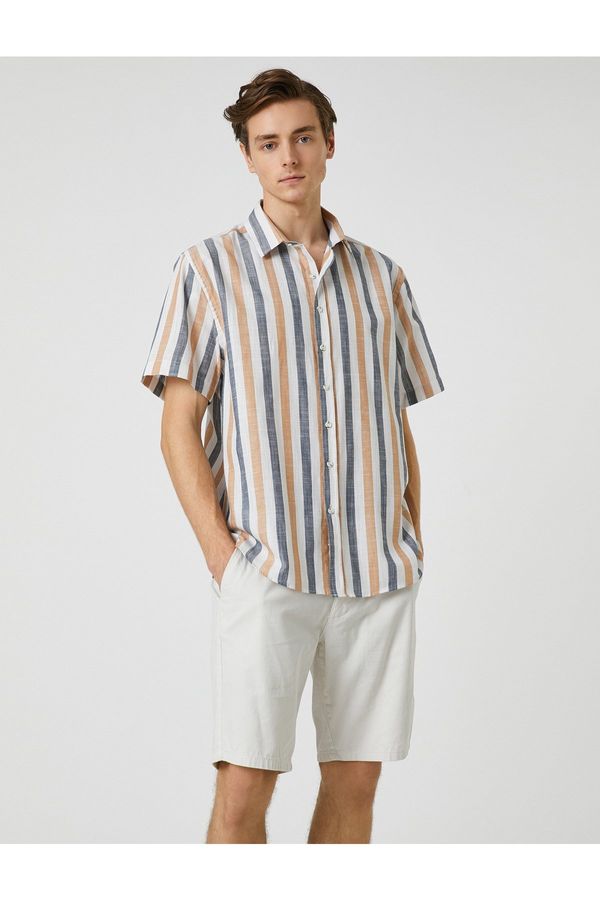 Koton Koton Summer Shirt Short Sleeve Classic Collar