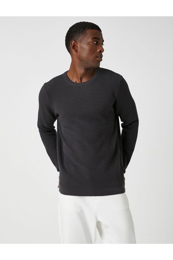 Koton Koton Textured Sweater Crew Neck