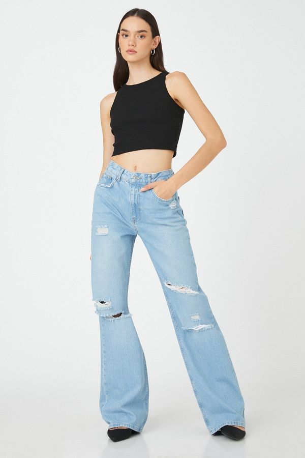 Koton Koton The jeans are a relaxed fit with a high waist and wide legs. - Bianca Jean