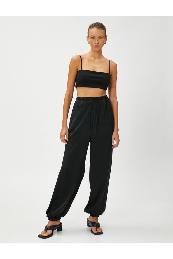 Koton Koton Tie Waist Jogger Trousers Relaxed Cut