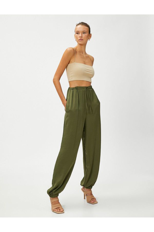 Koton Koton Tie Waist Jogger Trousers Relaxed Cut