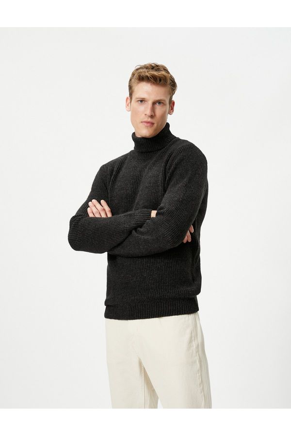 Koton Koton Turtleneck Sweater Knitwear Long Sleeve Ribbed Textured