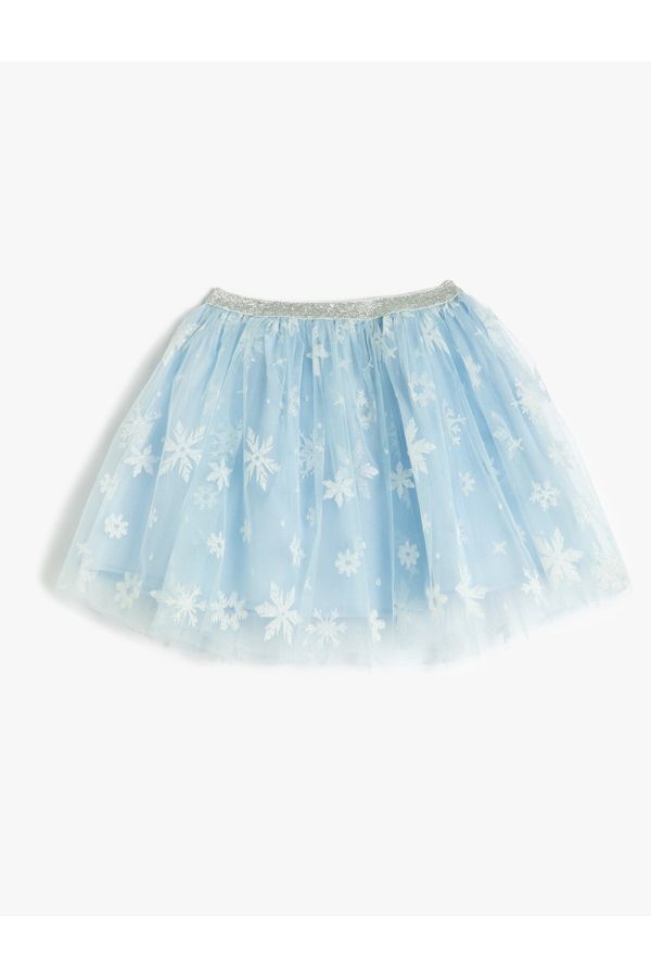 Koton Koton Tutu Skirt Snowflake Pattern, Lurex, Elastic Waist.