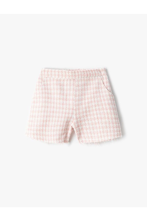 Koton Koton Tweed Shorts with Pockets and Buttoned Cotton