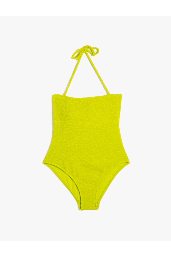 Koton Koton Weightlifting Neck Swimsuit Textured