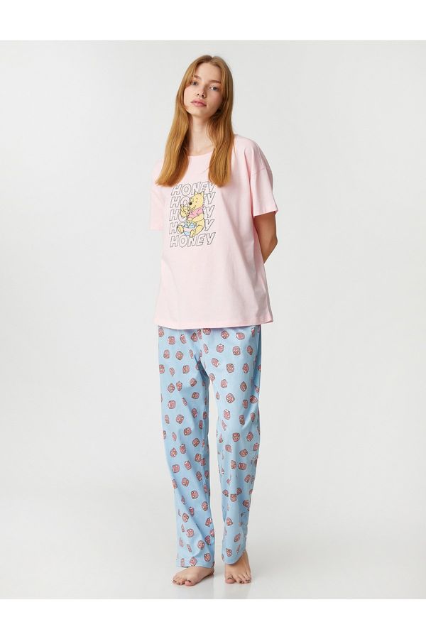 Koton Koton Winnie The Pooh Pajamas Set Cotton Licensed Printed