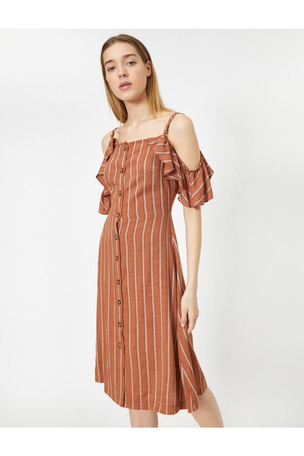 Koton Koton Women's Brown Striped Dress