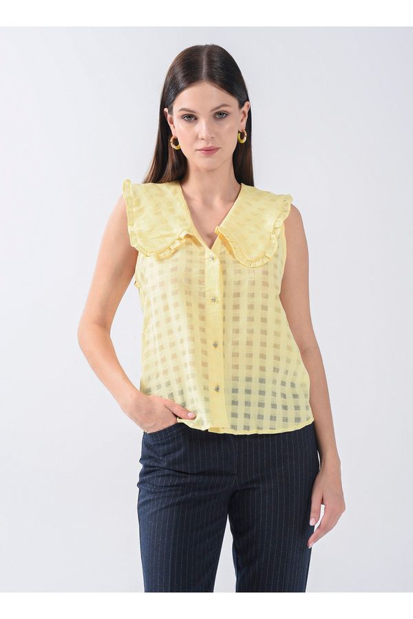 Koton Koton Women's Crew Neck Yellow T-shirt Rachel Araz