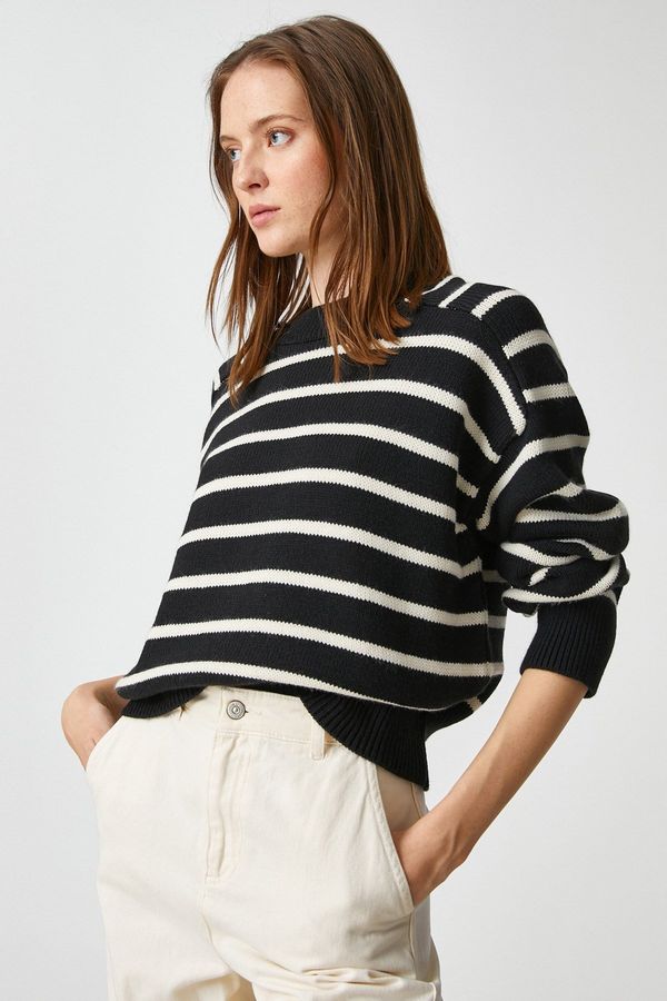 Koton Koton Women's Ecru Striped Sweater