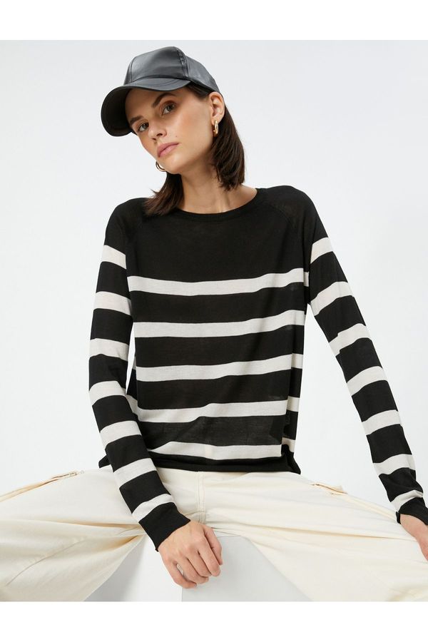 Koton Koton Women's Ecru Striped Sweater