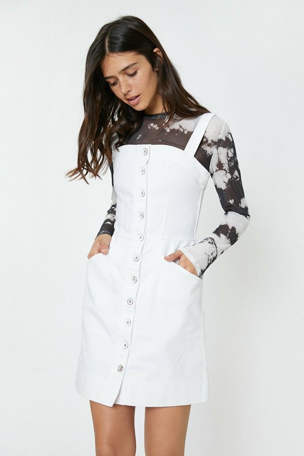 Koton Koton Women's White Button Detailed Dress
