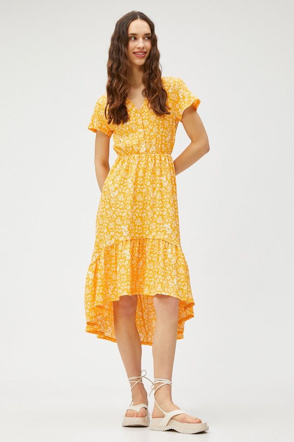 Koton Koton Women's Yellow Patterned Dress