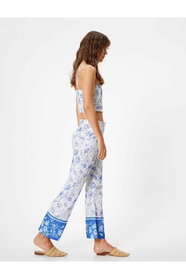 Koton Koton X Melis Ağazat - Floral Trousers with Pockets