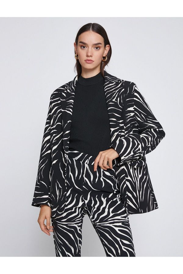 Koton Koton Zebra Patterned Blazer Jacket