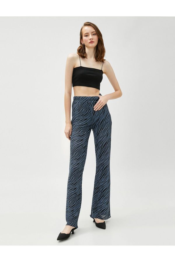 Koton Koton Zebra Patterned Trousers Elastic Waist