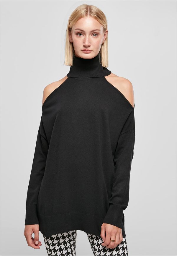 UC Ladies Ladies' turtleneck sweater on the shoulders, black