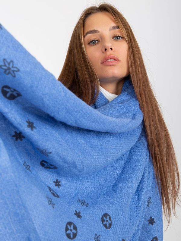 Fashionhunters Lady's blue scarf with print