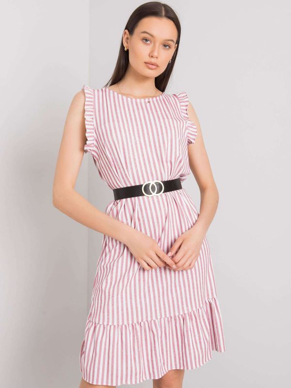 Fashionhunters Lady's chestnut striped dress