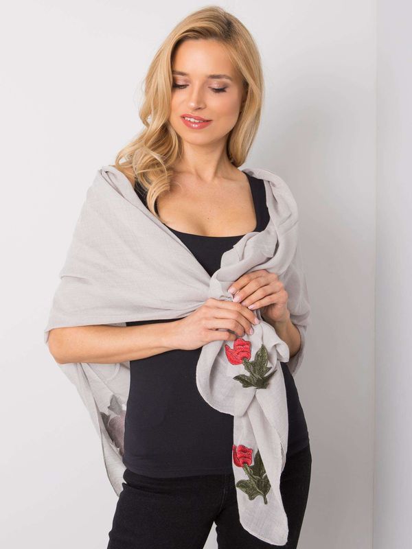 Fashionhunters Lady's grey scarf with patches