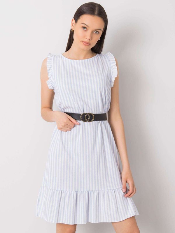 Fashionhunters Lady's light blue striped dress