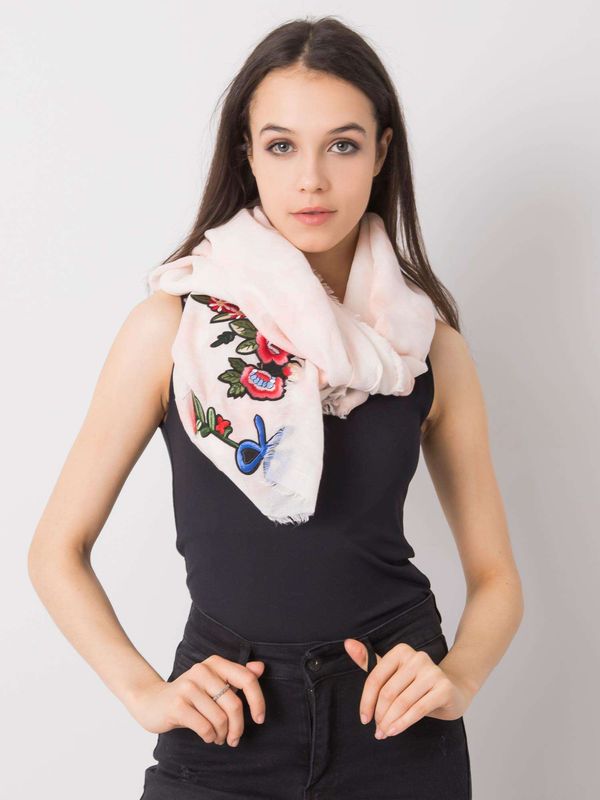 Fashionhunters Lady's peach scarf with colorful patches