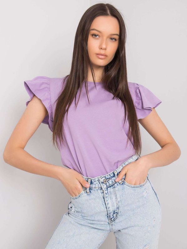 Fashionhunters Lady's purple cotton blouse