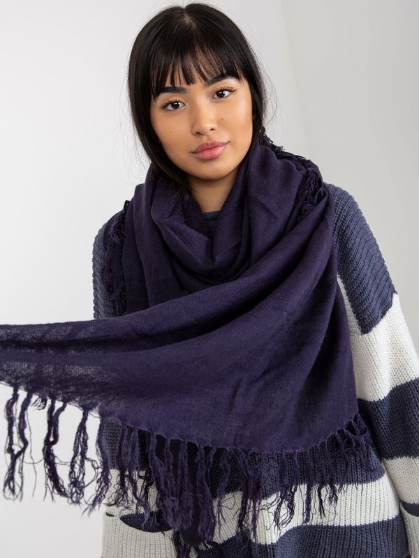 Fashionhunters Lady's purple smooth scarf with fringe