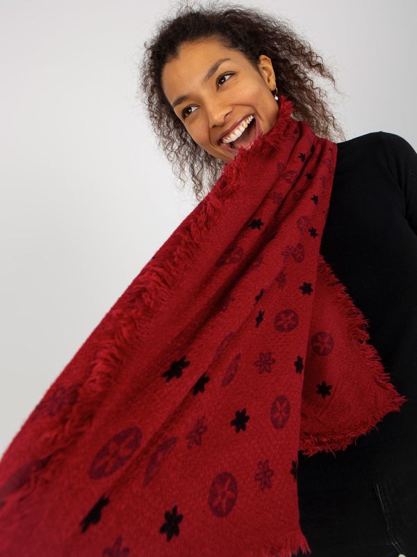 Fashionhunters Lady's red scarf with print