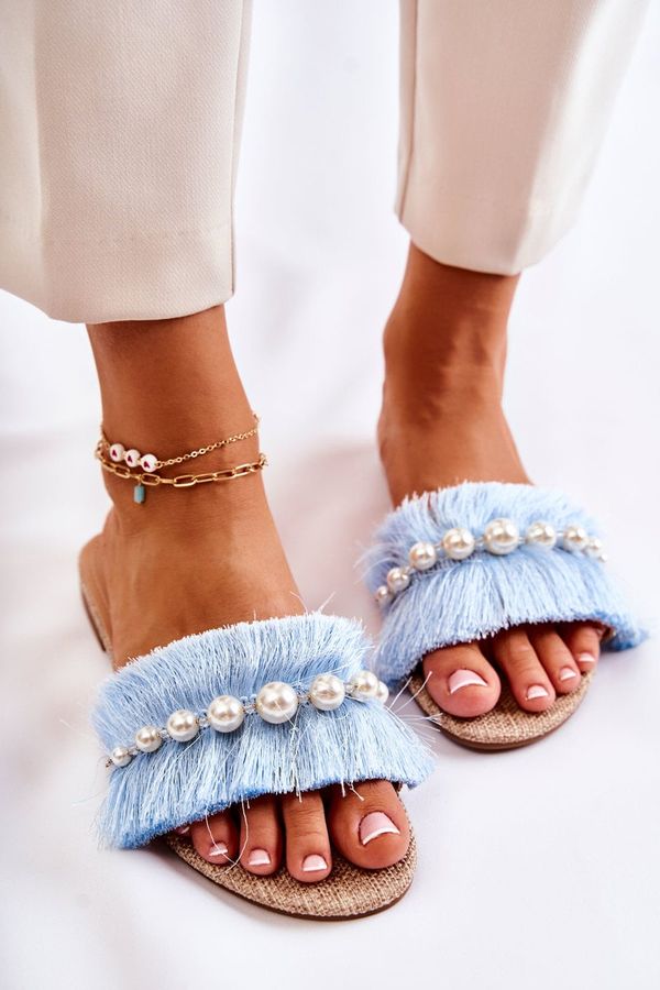 Kesi Lady's slippers with Ramisa blue belt