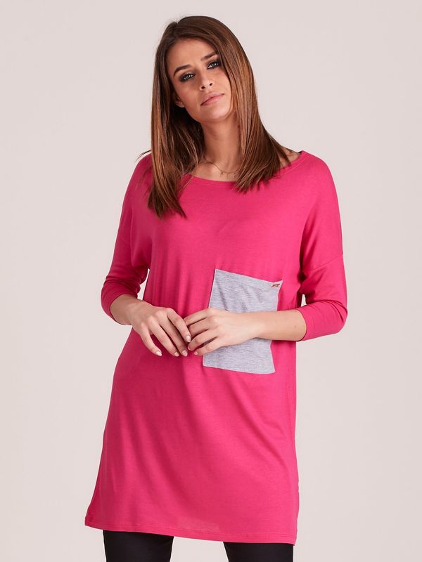Fashionhunters Lady's tunic with pocket, pink