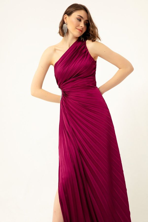 Lafaba Lafaba Women's Damson One-Shoulder Decollete Long Evening Dress