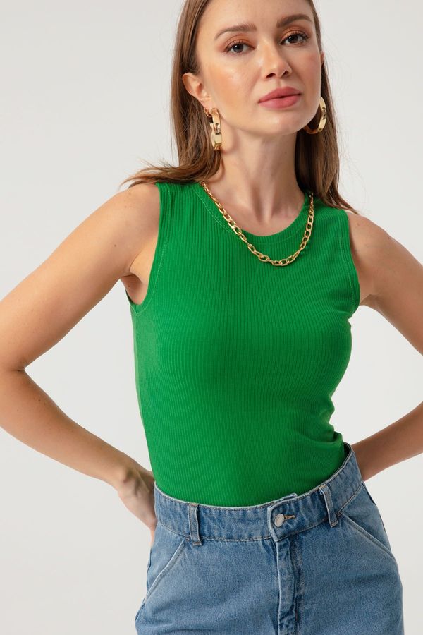 Lafaba Lafaba Women's Green Chain Necklace Knitted Blouse