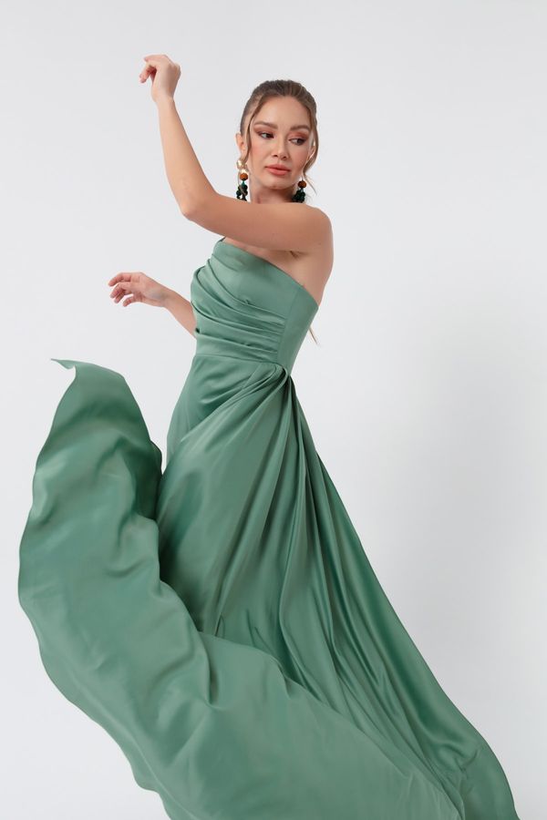 Lafaba Lafaba Women's Mint Green One-Shoulder Satin Evening Dress & Prom Dress