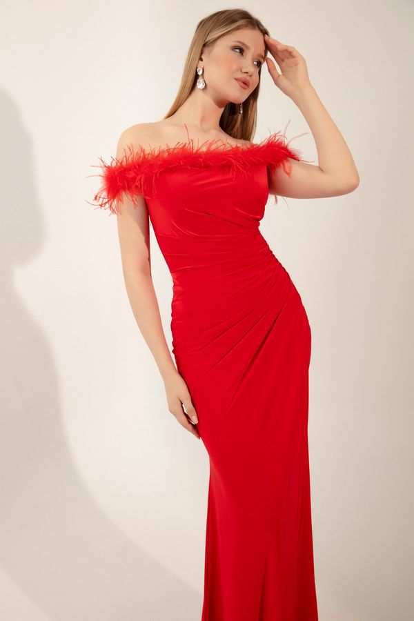Lafaba Lafaba Women's Red Evening Dress. Evening Dress.