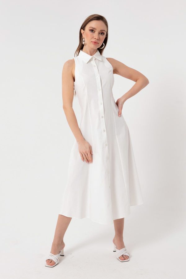 Lafaba Lafaba Women's White Shirt Collar Dress