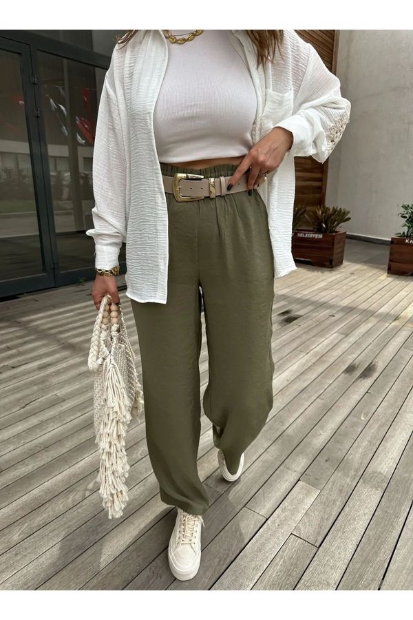 Laluvia Laluvia Elastic Waist Wide Trousers