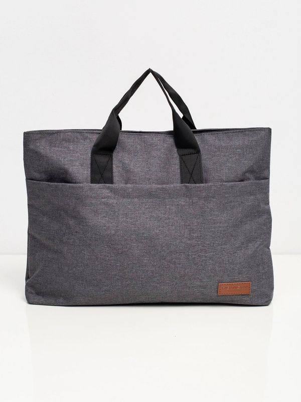Fashionhunters Large grey laptop bag