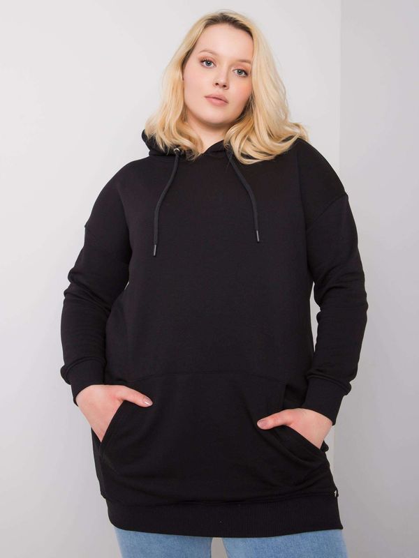 Fashionhunters Larger black cotton sweatshirt