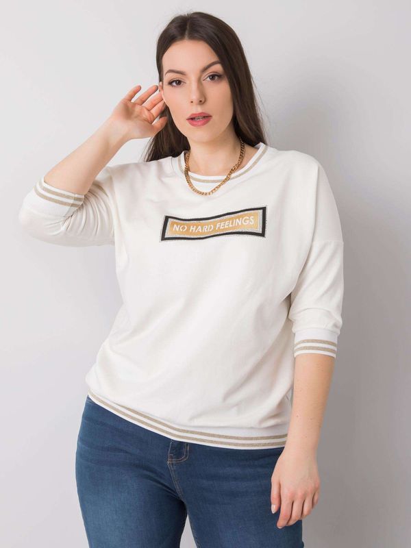 Fashionhunters Larger cotton ecru sweatshirt