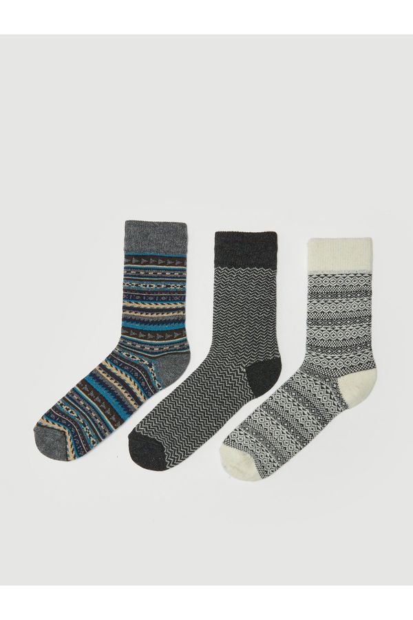 LC Waikiki LC Waikiki 3-Pack Men's Printed Socks