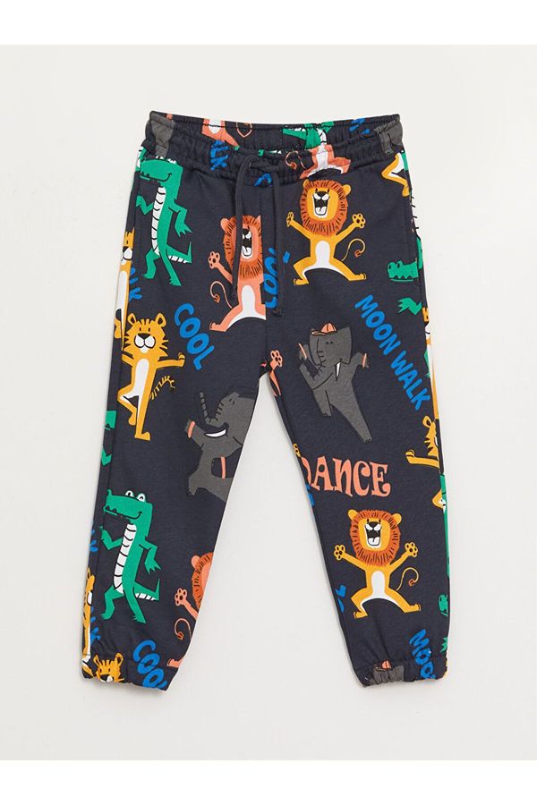 LC Waikiki LC Waikiki Baby Boy Jogger Tracksuit Bottoms with an Elastic Printed Waist.